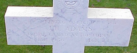[F/O JH Adams Grave 
Marker]