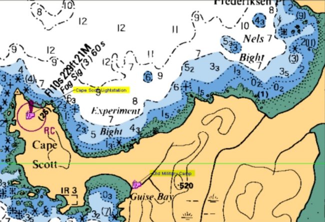 [Map of the Cape Scott area]